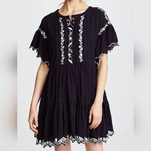 Free People Black Floral Santiago Dress